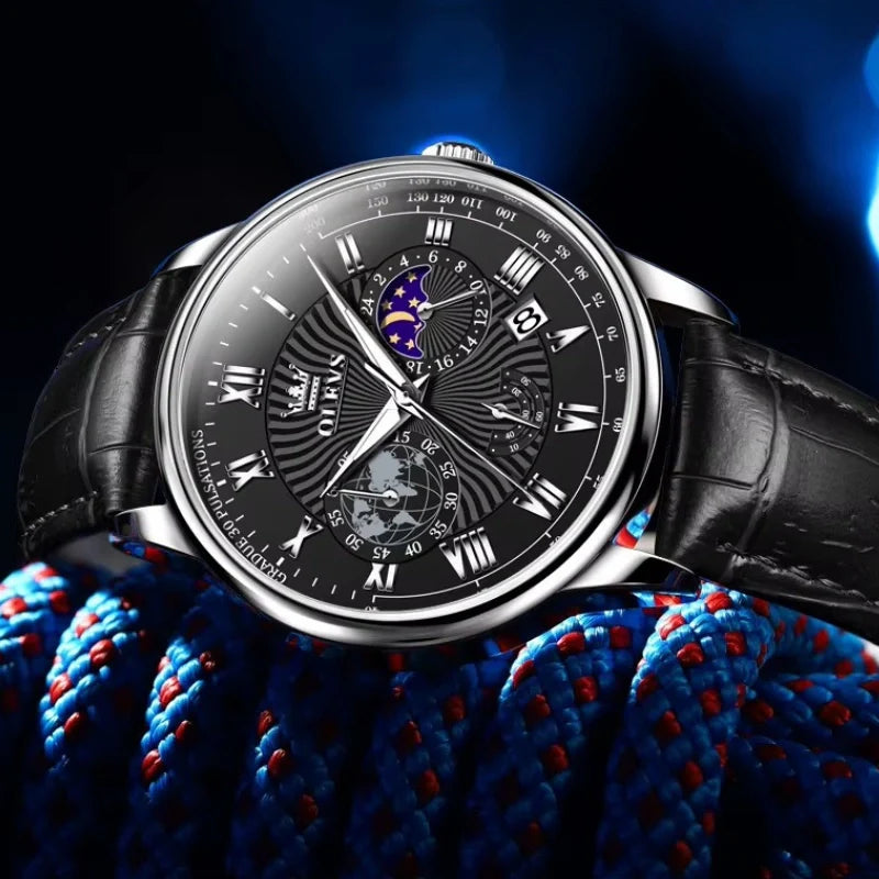 Reloj elegante – Acero inoxidable y esfera negra